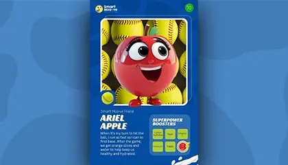 cartoon apple trading card