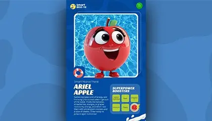 cartoon apple trading card