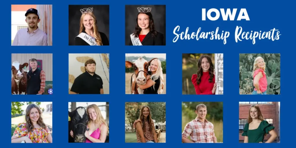 Collage of Iowa students receiving scholarships.