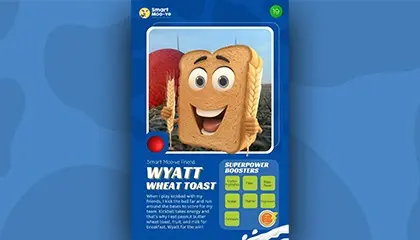 cartoon wheat bread trading card